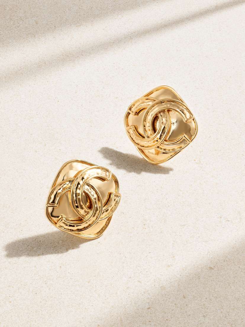 Vintage Chanel plated Clip Earrings