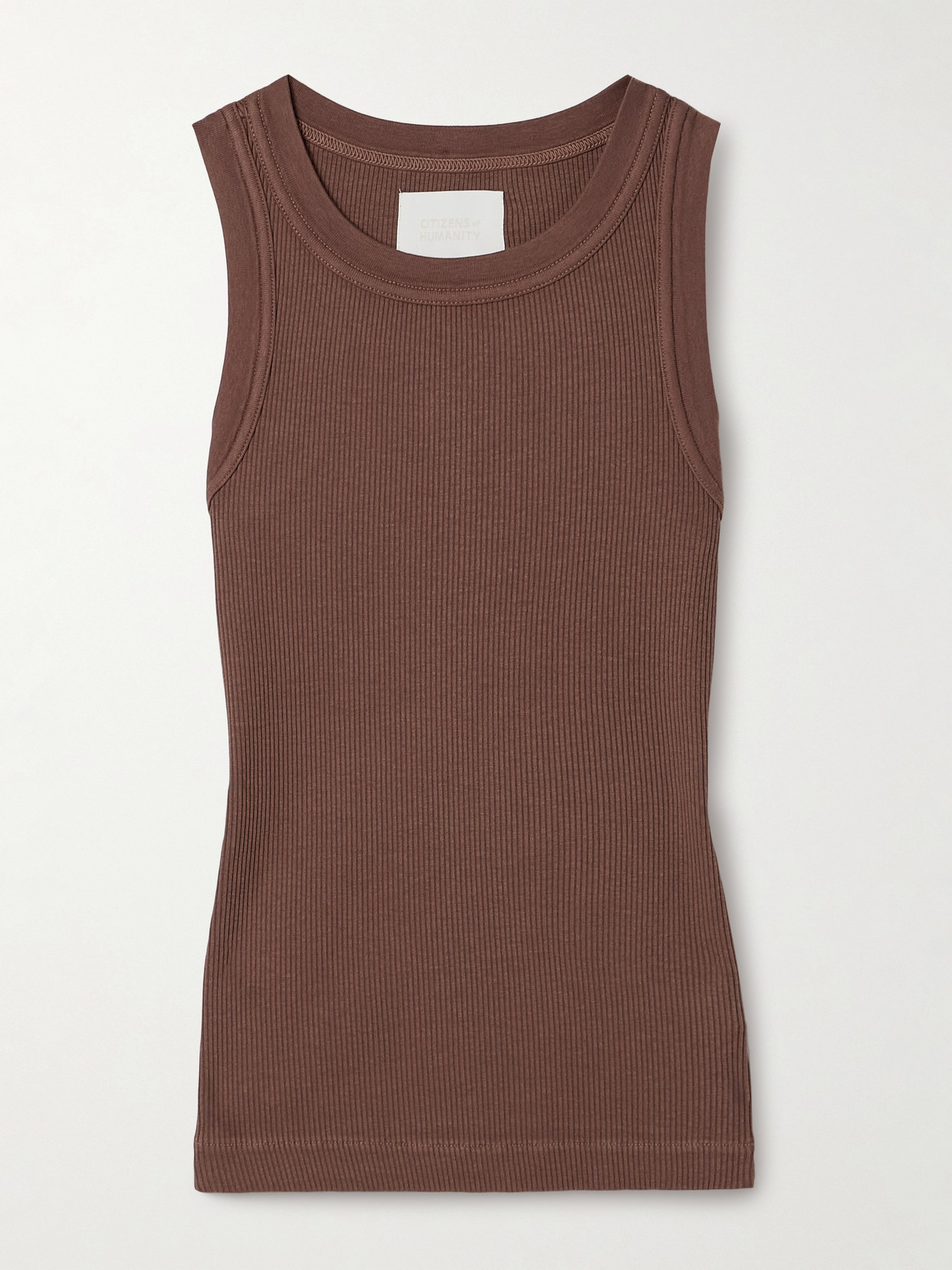 Citizens Of Humanity Isabel Ribbed Jersey Tank In Brown