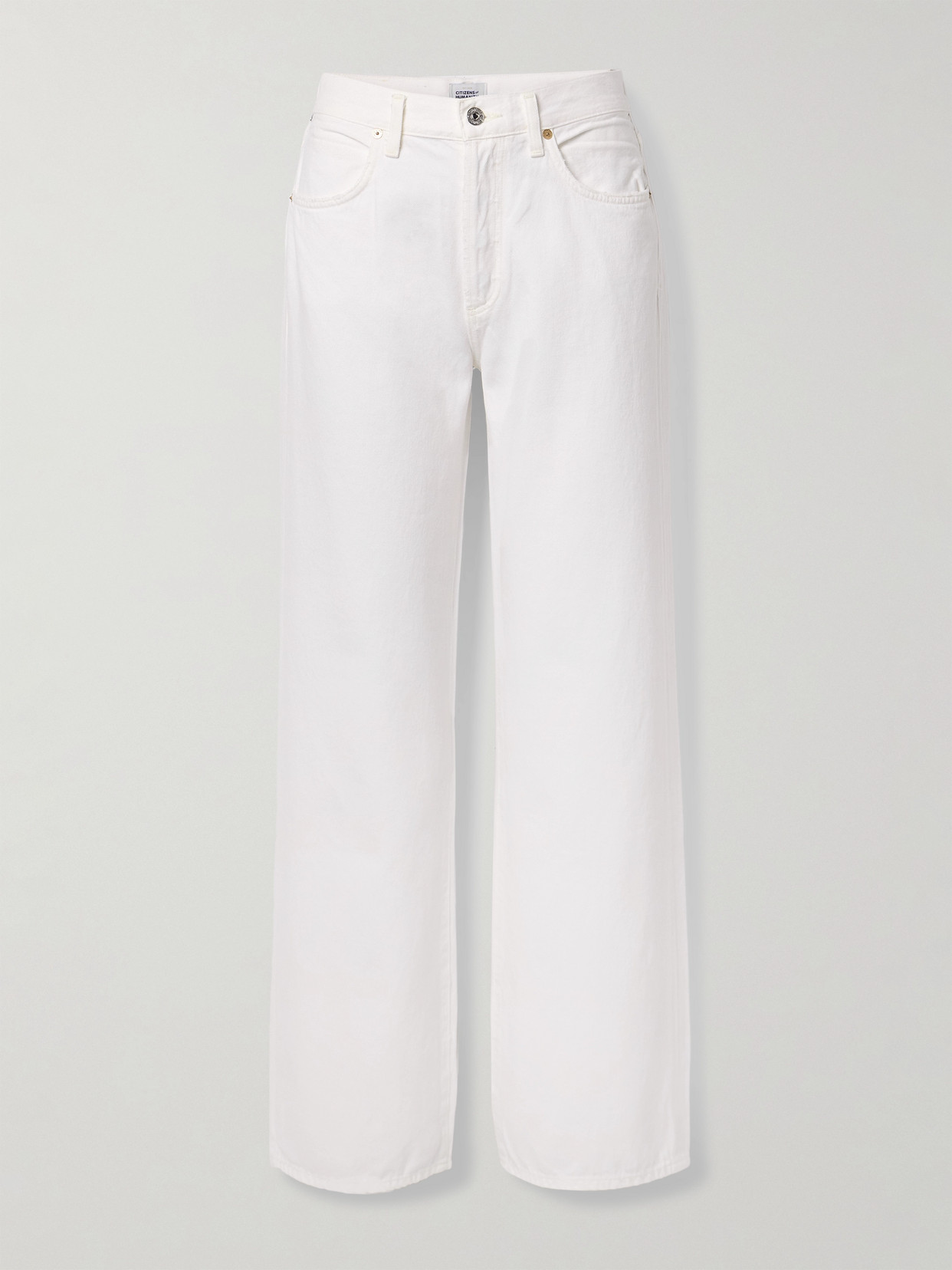Citizen Of Humanity Annina High Rise Wide Leg Jeans In Seashell In White