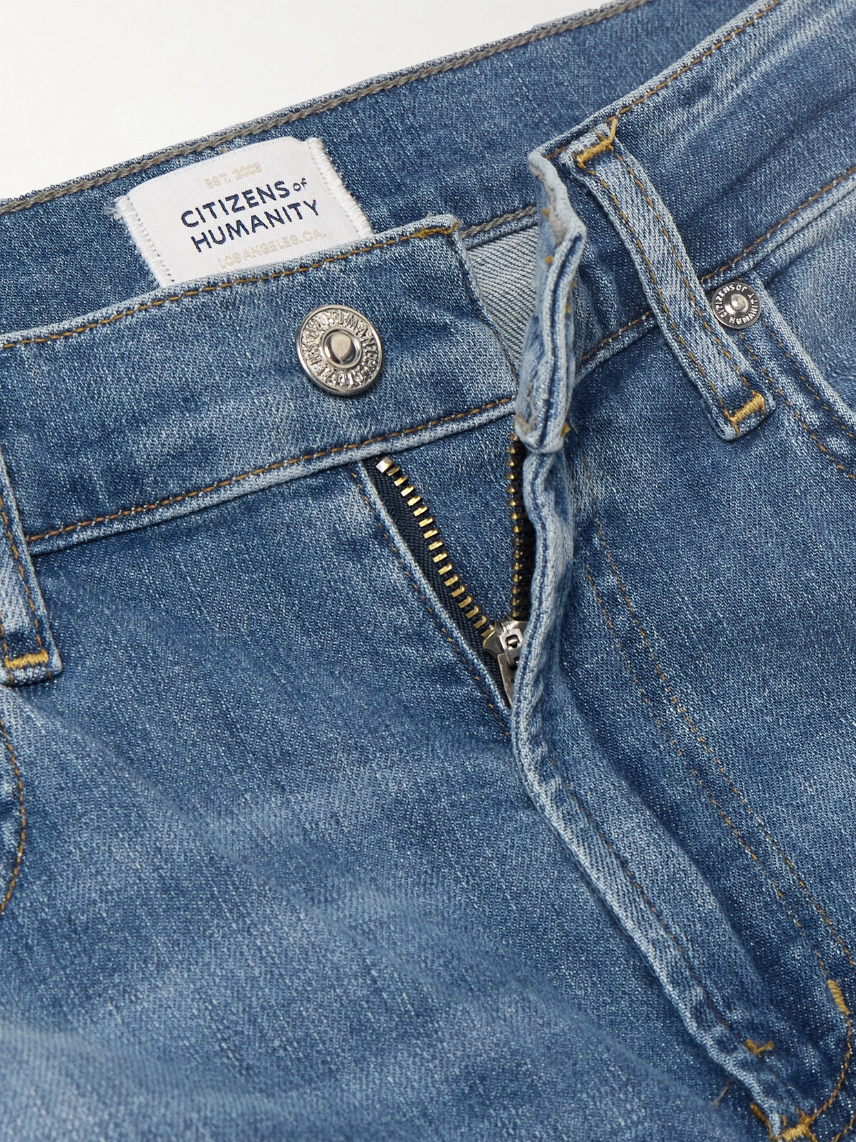 Citizen Of Humanity Lyra Frayed Cropped High-rise Wide-leg Jeans In Blue