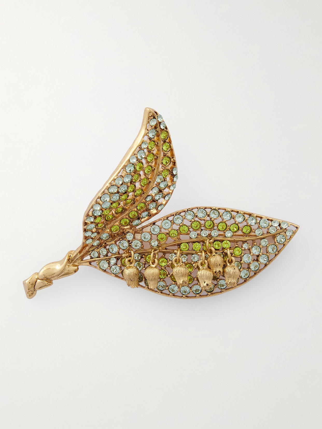 Oscar de la Renta Lily Of The Valley -tone Crystal Brooch