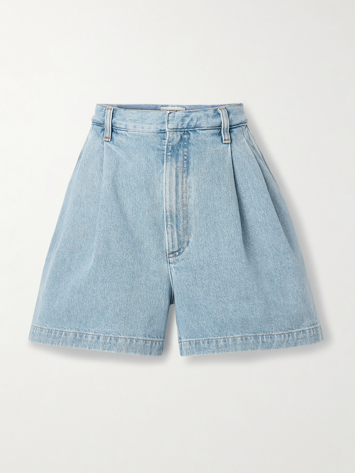 AGOLDE - Becker Pleated Denim Shorts - Blue