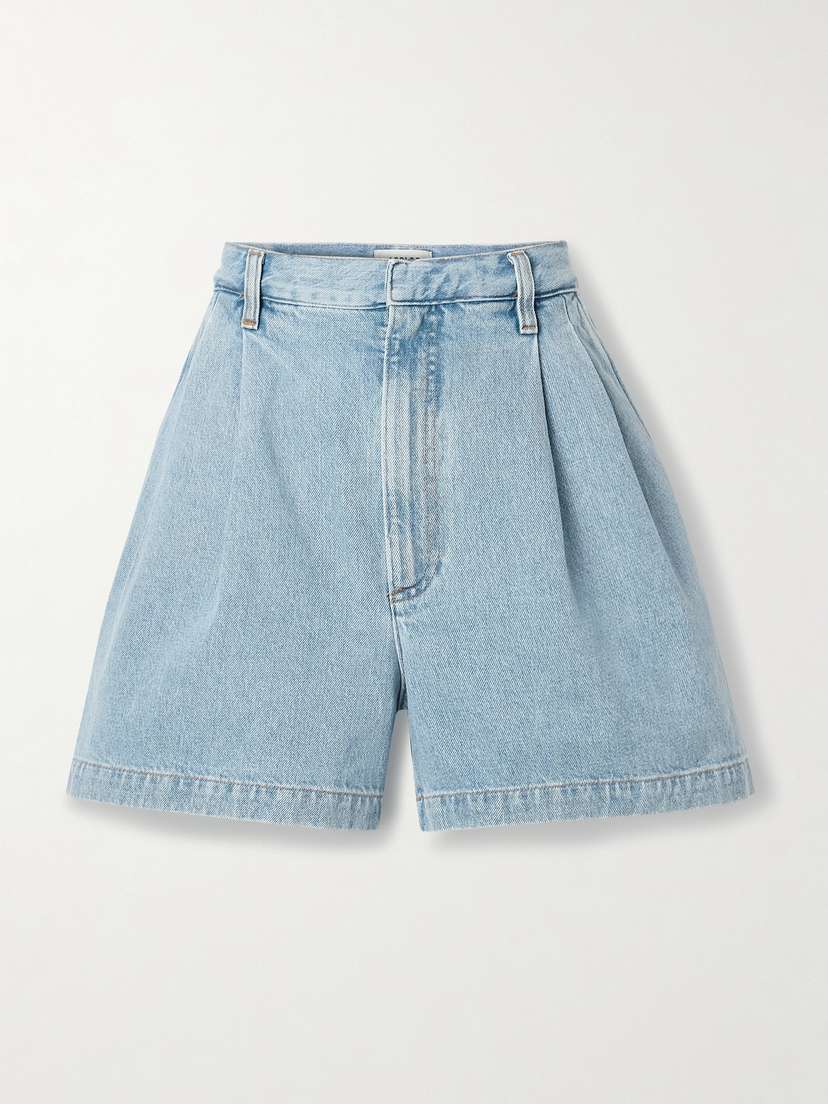 AGOLDE Becker Pleated Denim Shorts