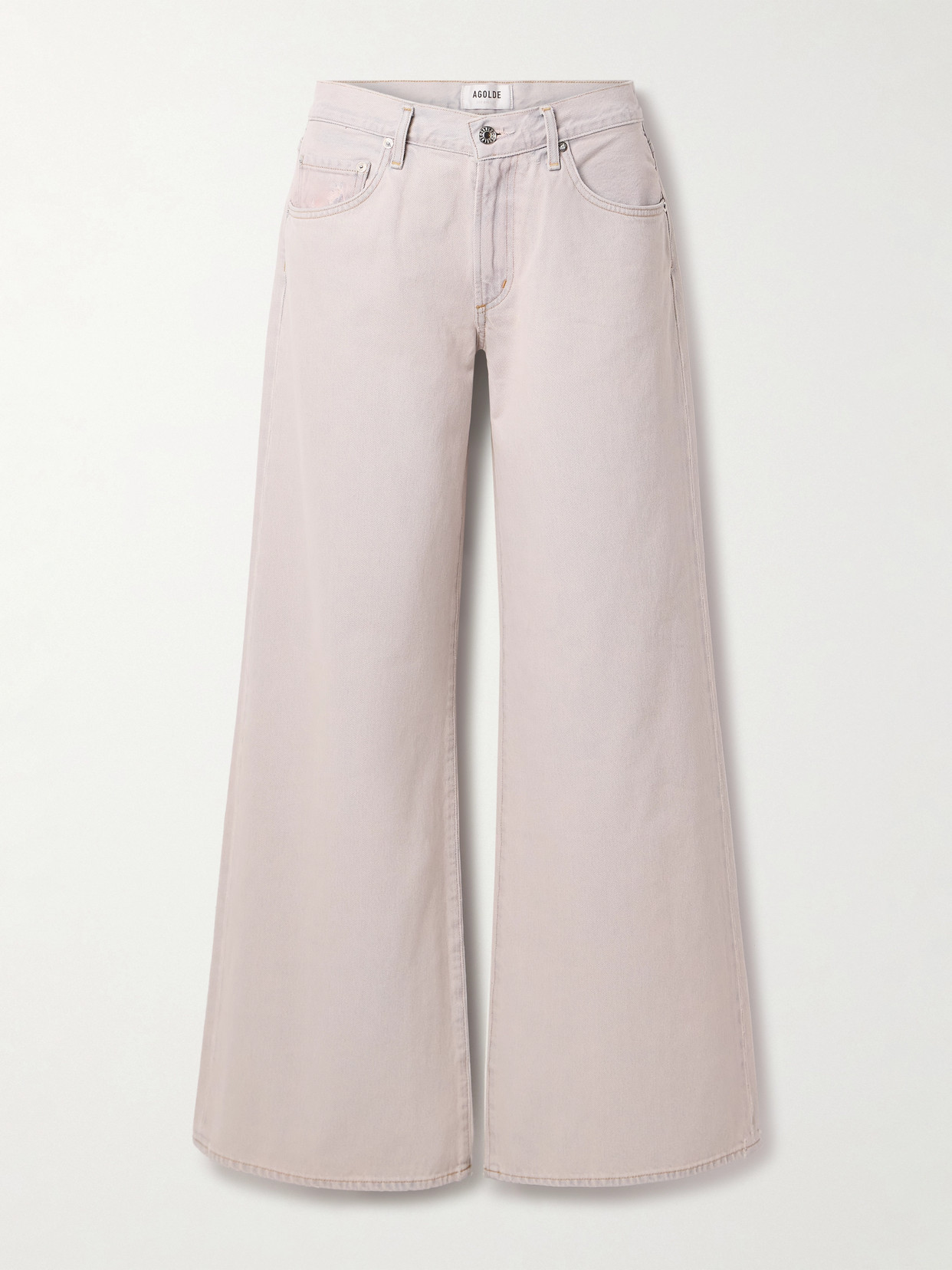 Agolde Clara Baggy Low-rise Wide-leg Jeans In Purple