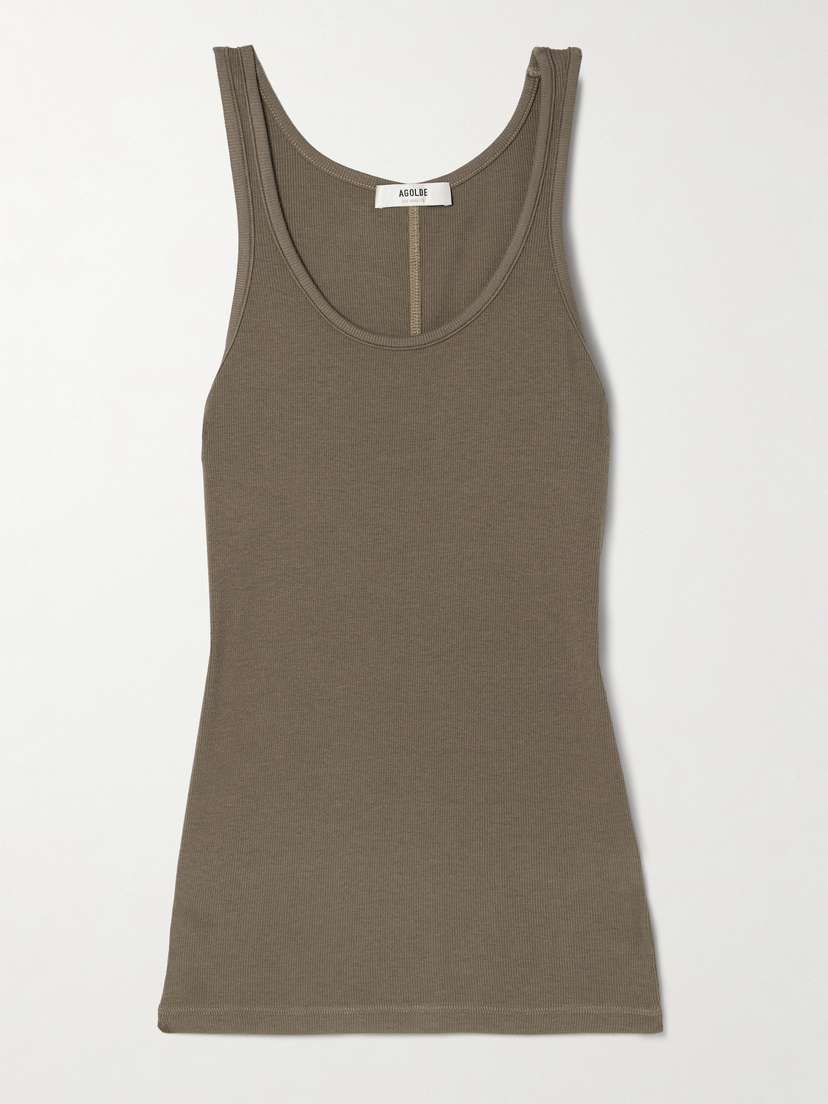 AGOLDE Zane Ribbed Stretch-micro Modal And Supima Cotton-blend Tank