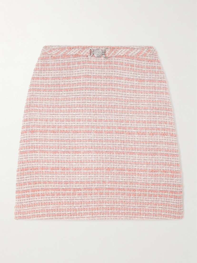 Versace Embellished Cotton-blend Tweed Mini Skirt