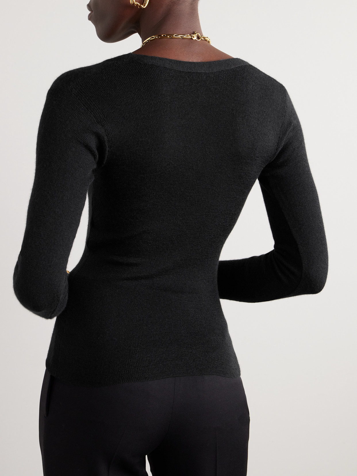 Tom Ford Cashmere And Silk-blend Sweater In Black
