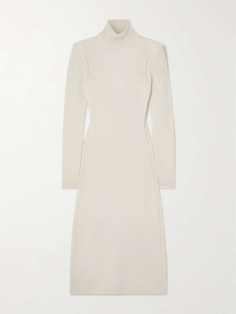 Tom Ford Cutout Cashmere Turtleneck Midi Dress