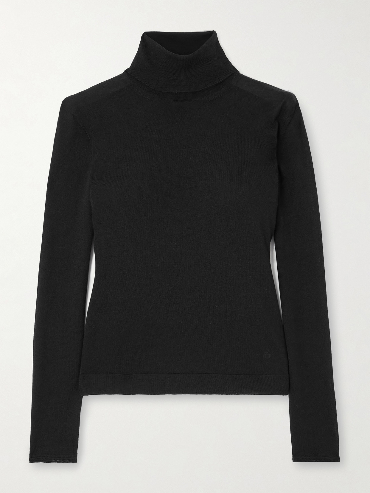 Tom Ford Cashmere And Silk-blend Turtleneck Sweater In Black