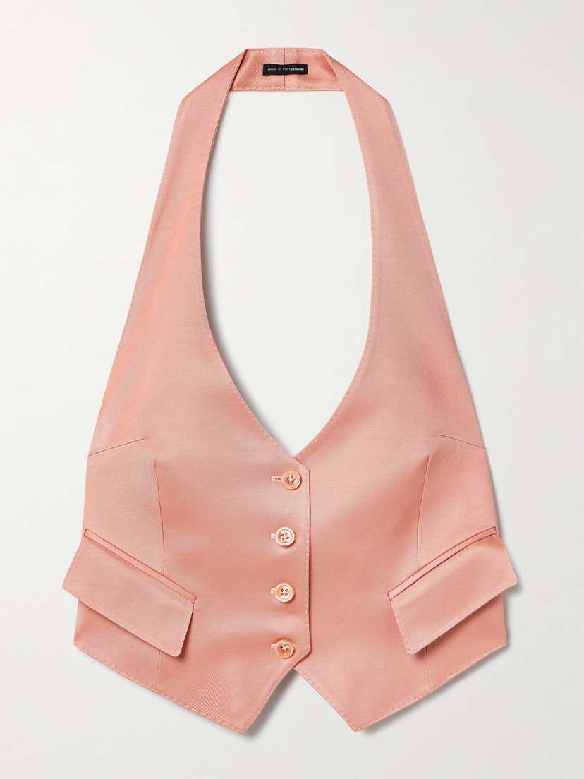 Tom Ford Open-back Silk And Wool-blend Twill Vest