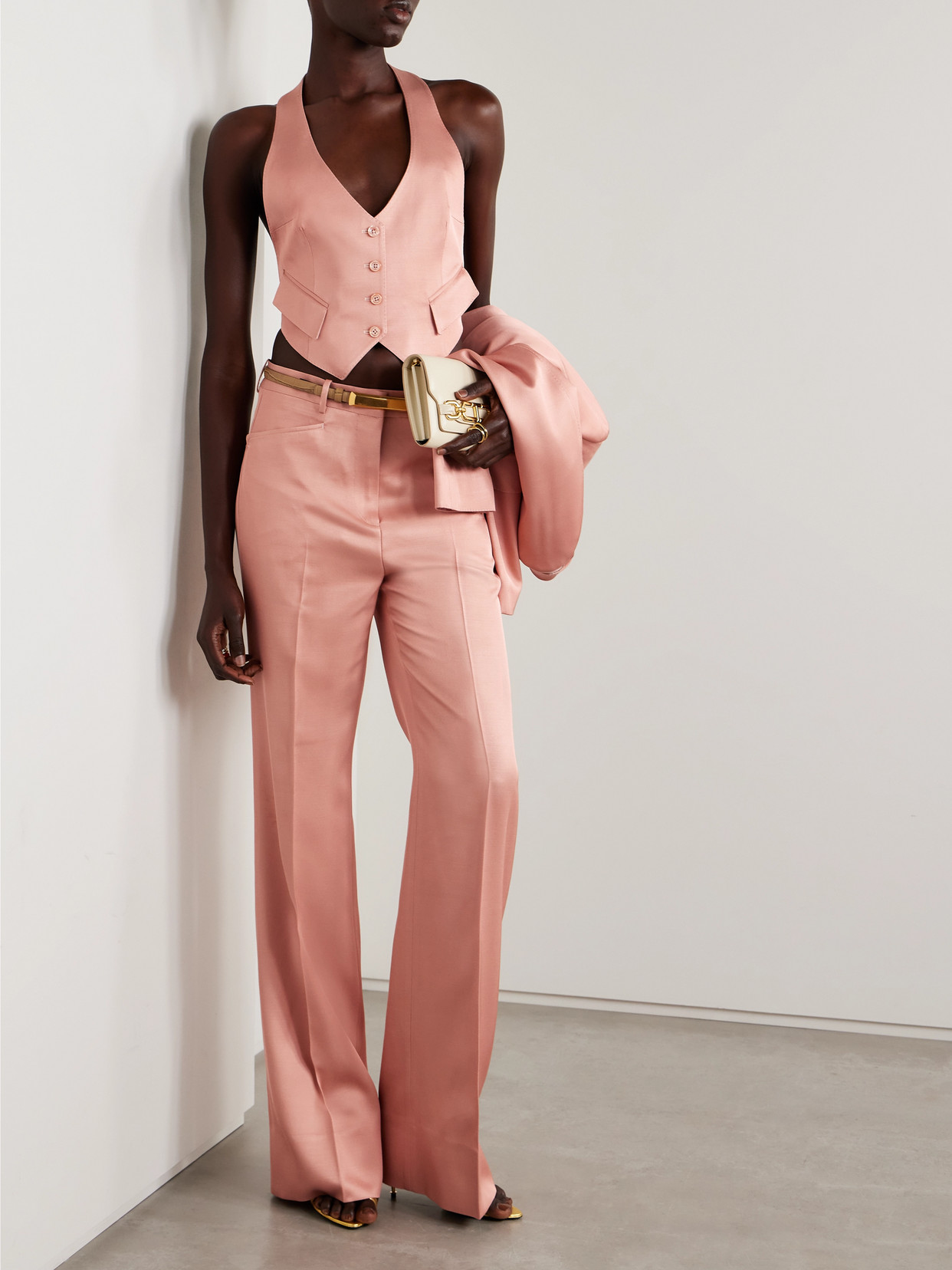 Open-Back Silk And Wool-Blend Twill Vest