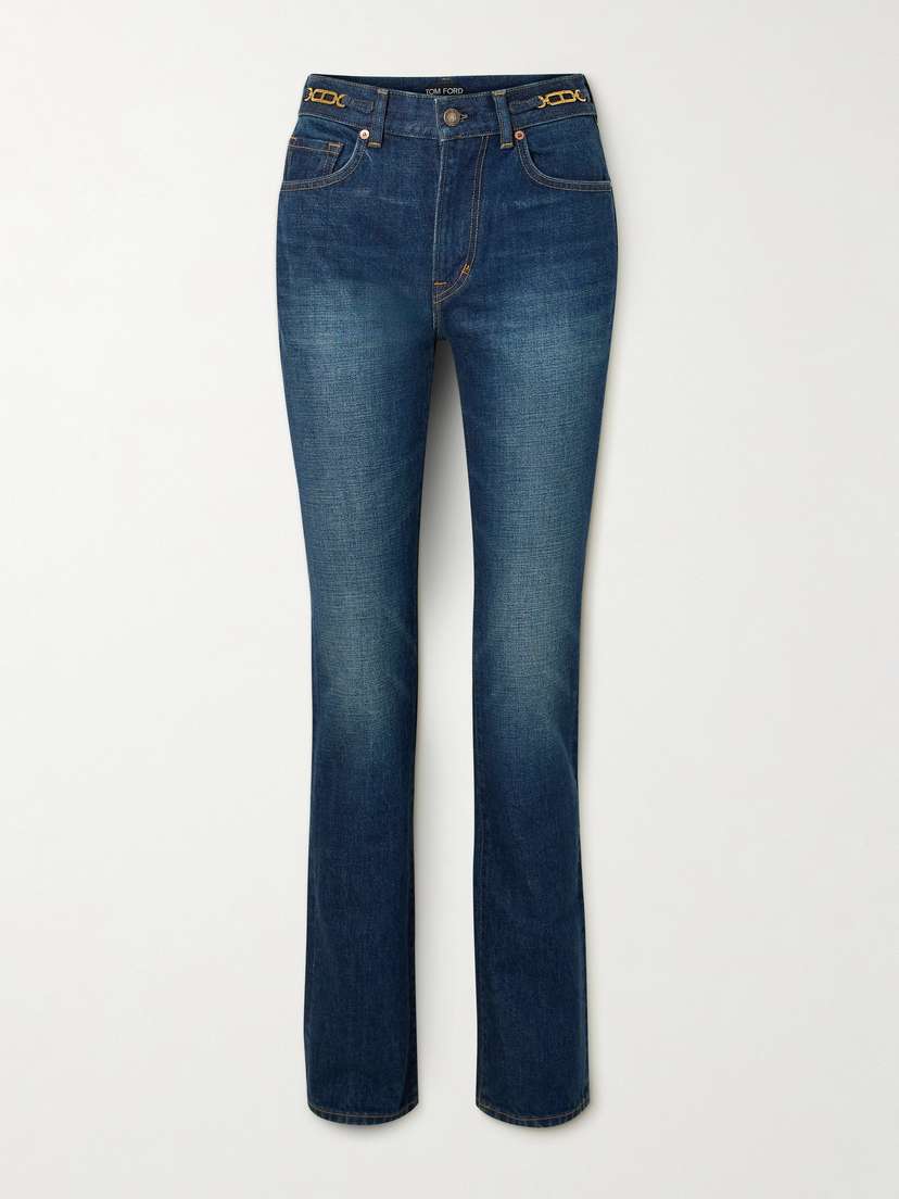 Tom Ford Chain-embellished High-rise Straight-leg Jeans