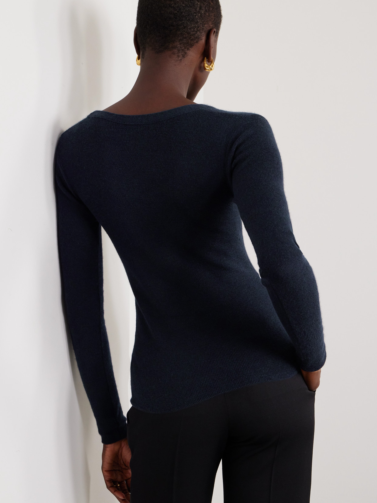 Tom Ford Cashmere And Silk-blend Sweater In Blue