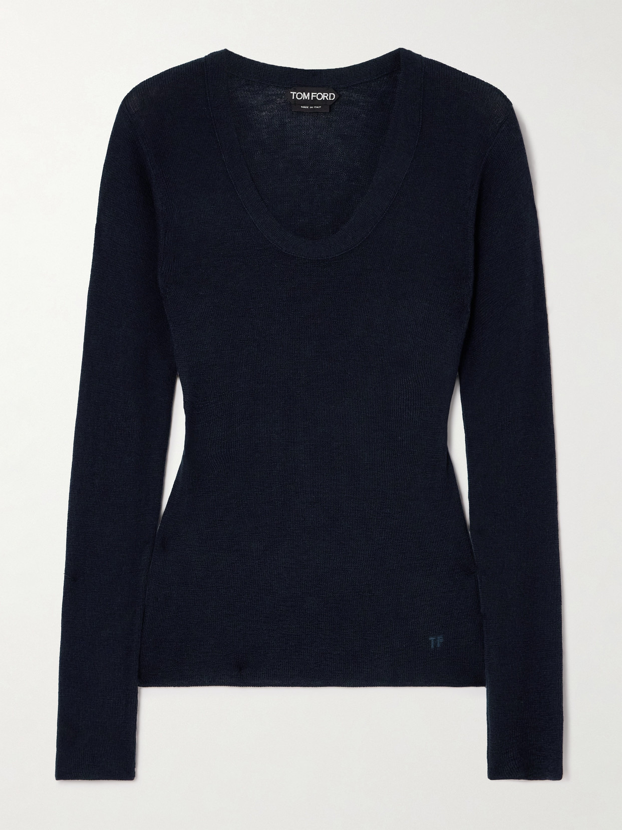 Tom Ford Cashmere And Silk-blend Sweater In Blue