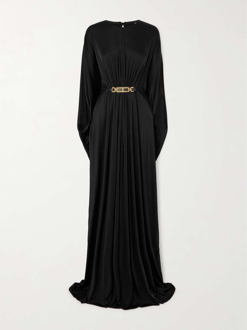 Tom Ford Belted Gathered Satin-jersey Gown