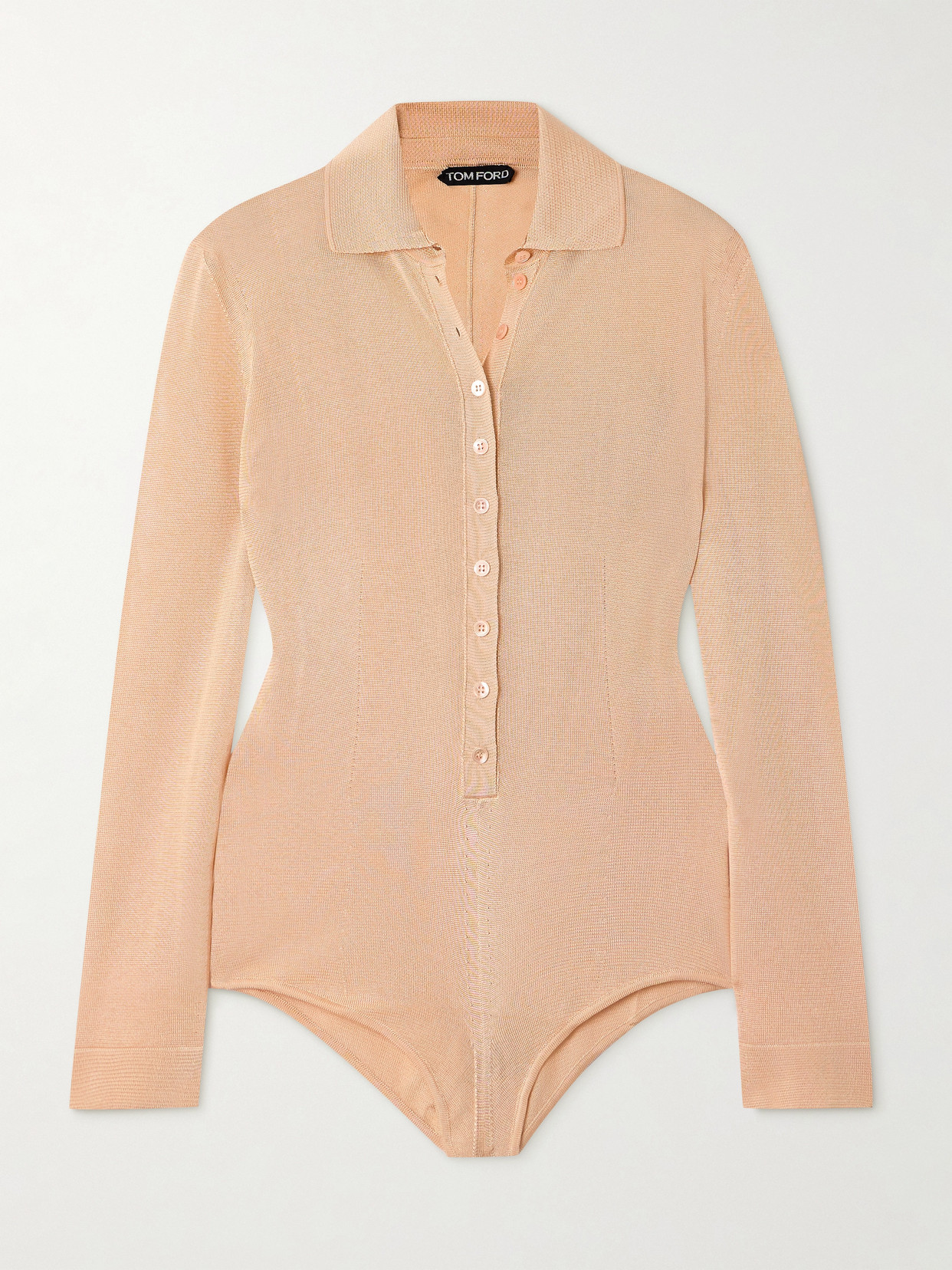 Tom Ford Knitted Jersey Bodysuit In Pink