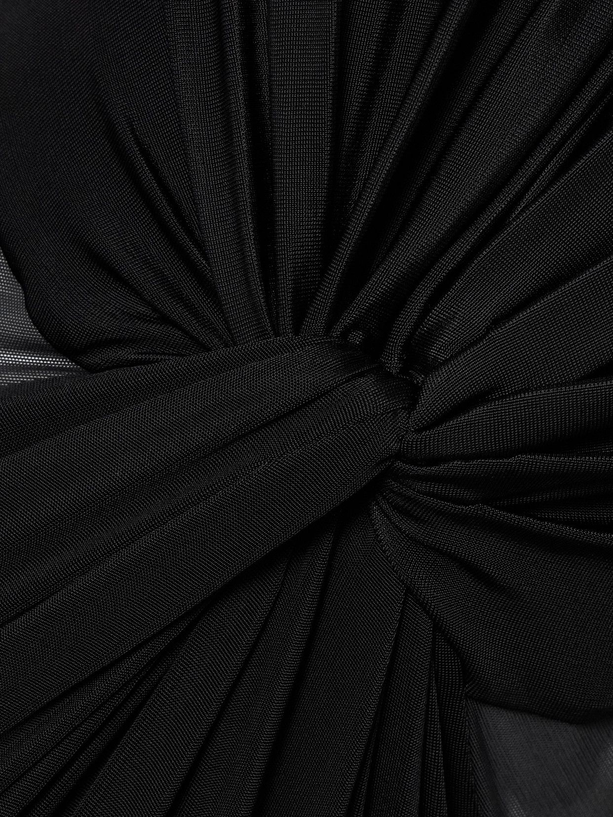 Tom Ford Twist-front Chiffon-trimmed Jersey Gown In Black