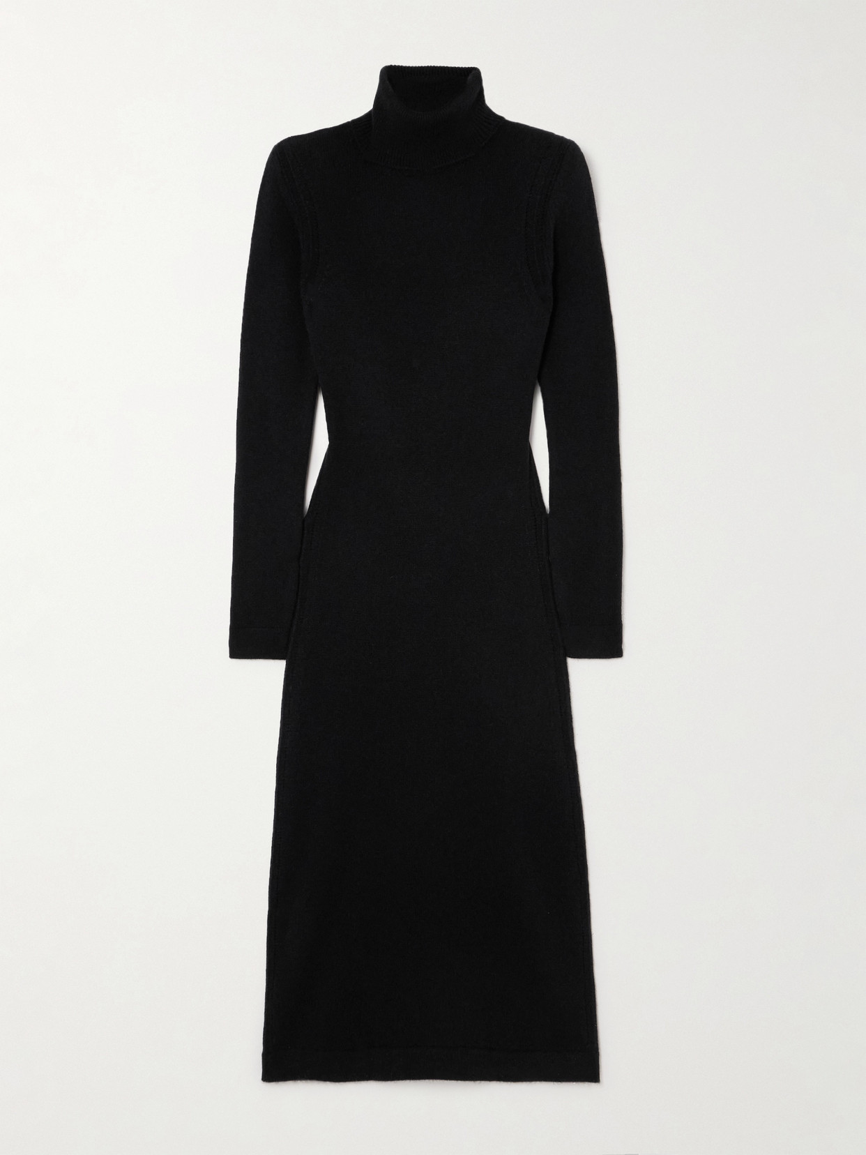 Tom Ford Cutout Cashmere Turtleneck Midi Dress In Black