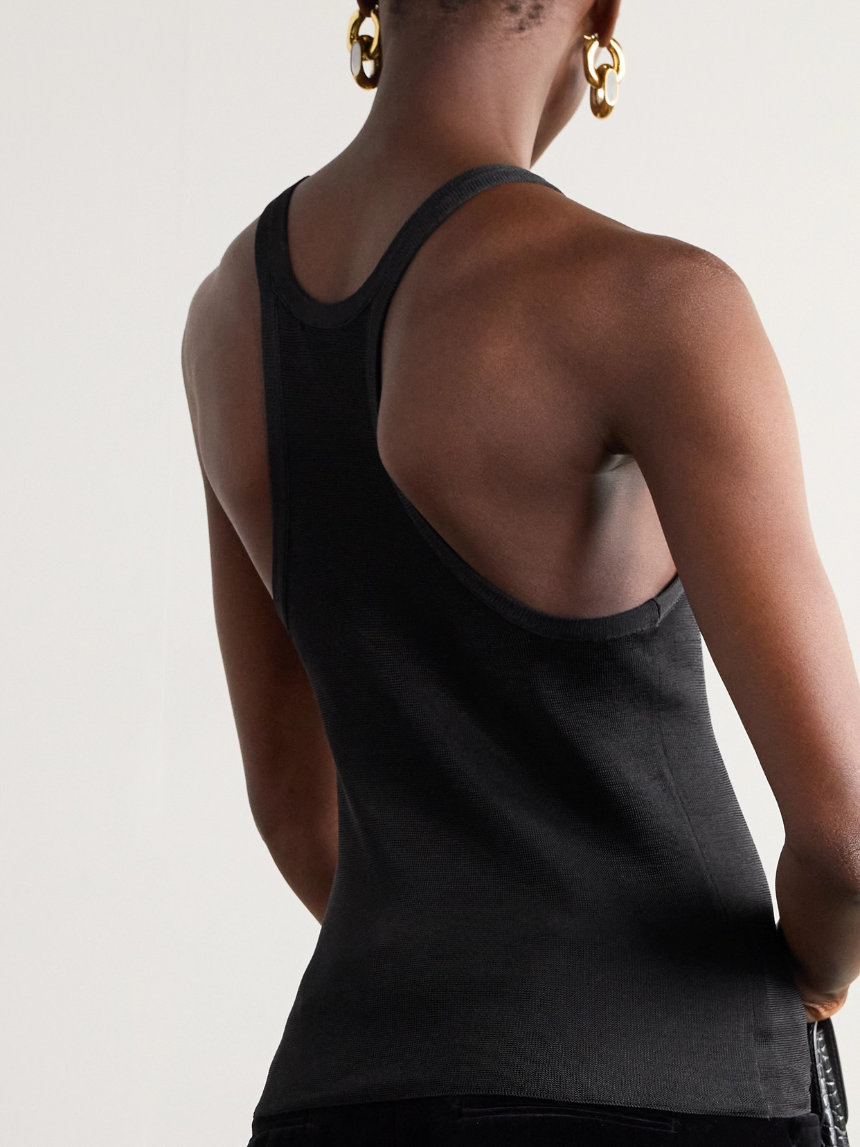 TOM FORD EMBELLISHED SILK TANK