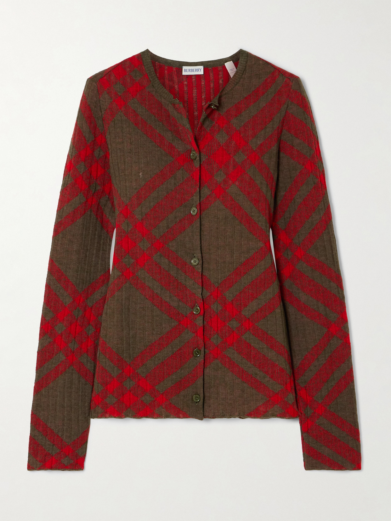 Burberry - Checked Jacquard-knit Sweater - Green