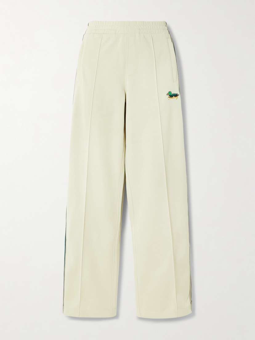 Burberry Embroidered Striped Jersey Track Pants