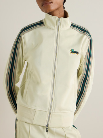 Burberry Embroidered striped jersey track jacket