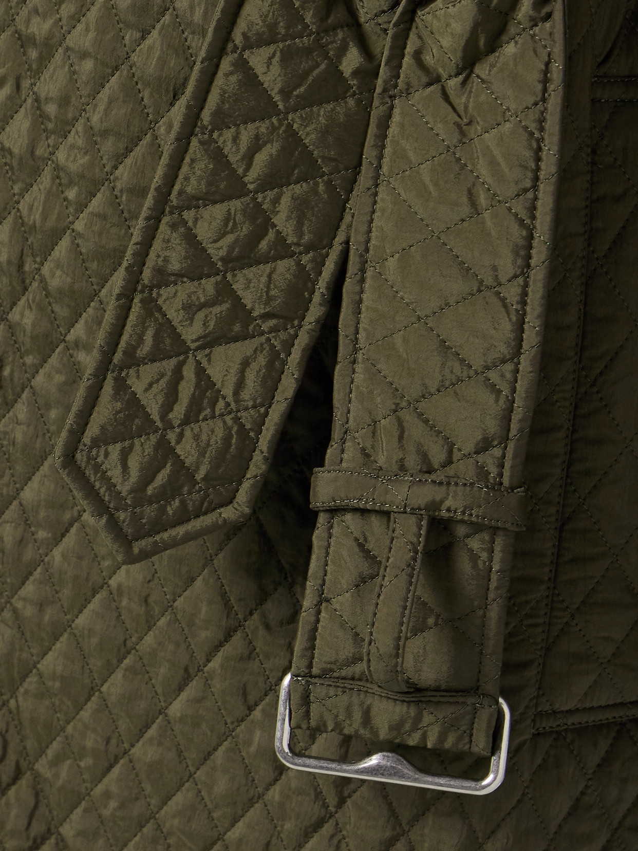 Burberry Belted Double-breasted Quilted Padded Shell Trench Coat In Green
