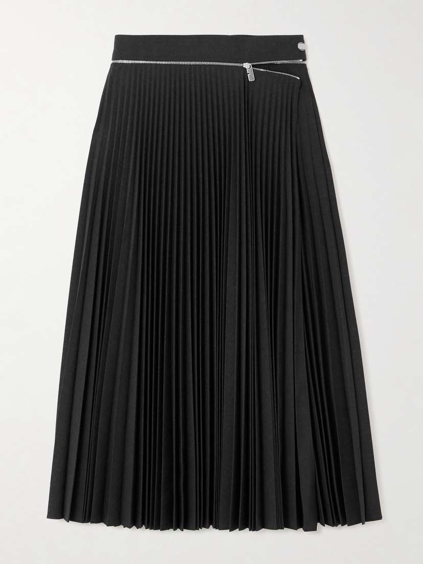 Burberry Pleated Wool-blend Twill Midi Skirt - UK 16