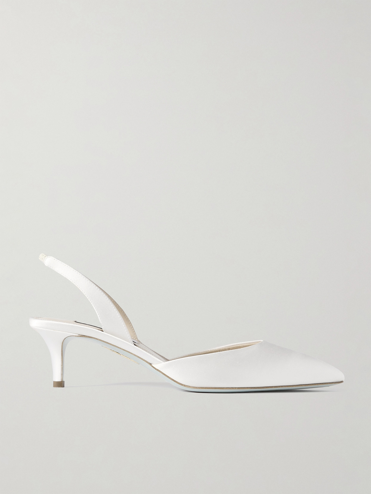 Aquazzura So Nude 50 Satin Slingback Pumps In White