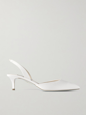 AQUAZZURA So Nude 50 satin slingback pumps