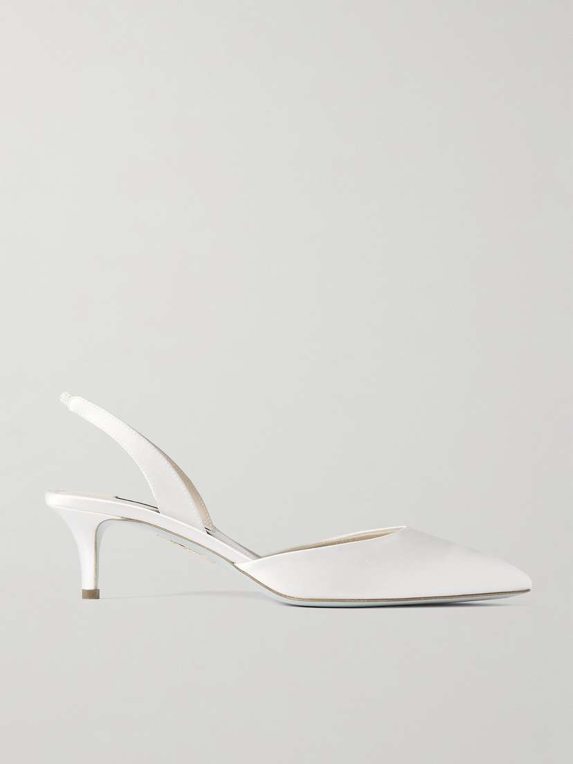 Aquazzura So Nude 50 Satin Slingback Pumps