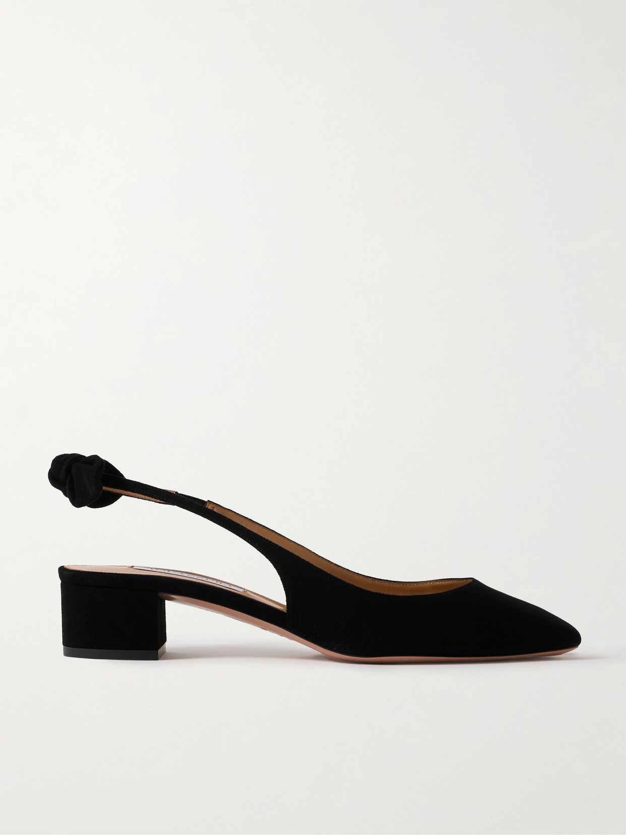 Aquazzura Black Slingback With Bow Detail In Black