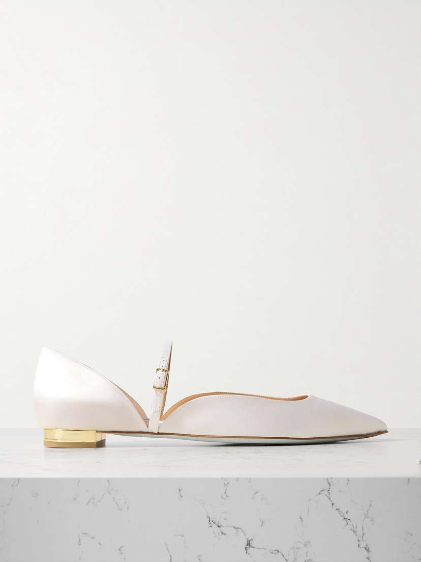Aquazzura Bellezza Satin Ballet Flats