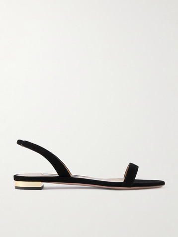 AQUAZZURA So Nude suede slingback sandals