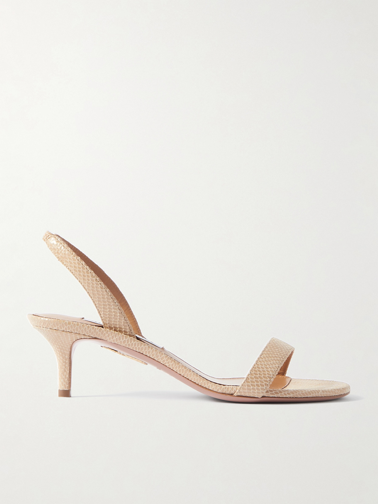 Aquazzura So Nude 50 Snake-effect Leather Slingback Sandals In Neutrals