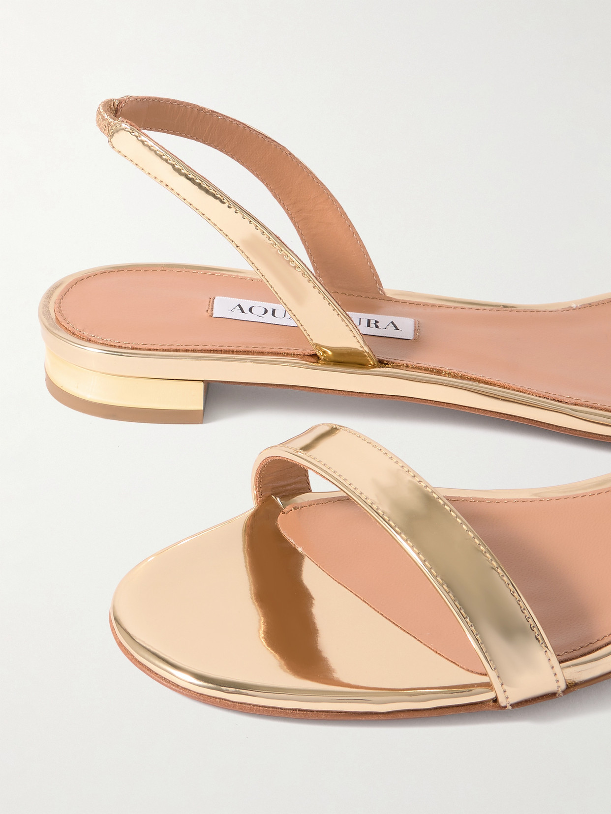 So Nude Mirrored-Leather Slingback
