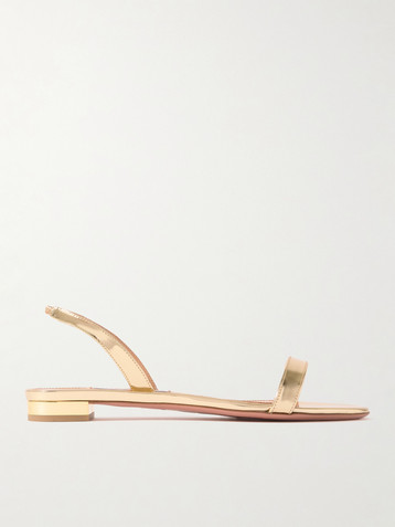 AQUAZZURA So Nude mirrored-leather slingback sandals
