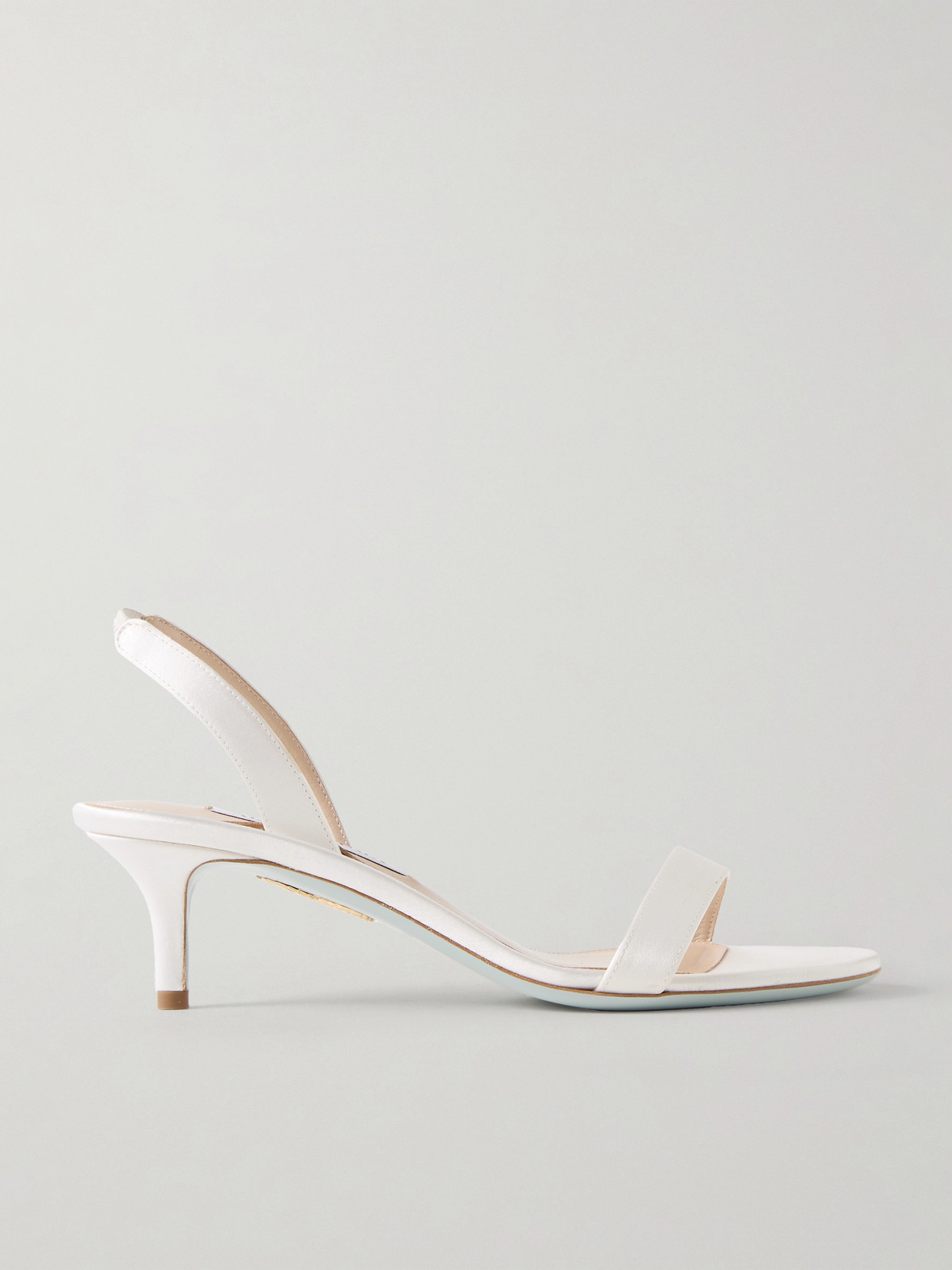 Aquazzura So Nude 50 Satin Slingback Sandals In White