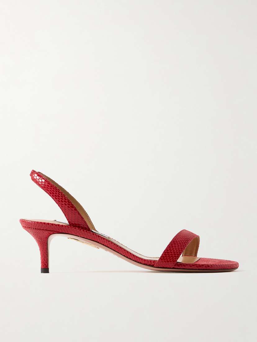 Aquazzura So Nude 50 Lizard-effect Leather Slingback Sandals