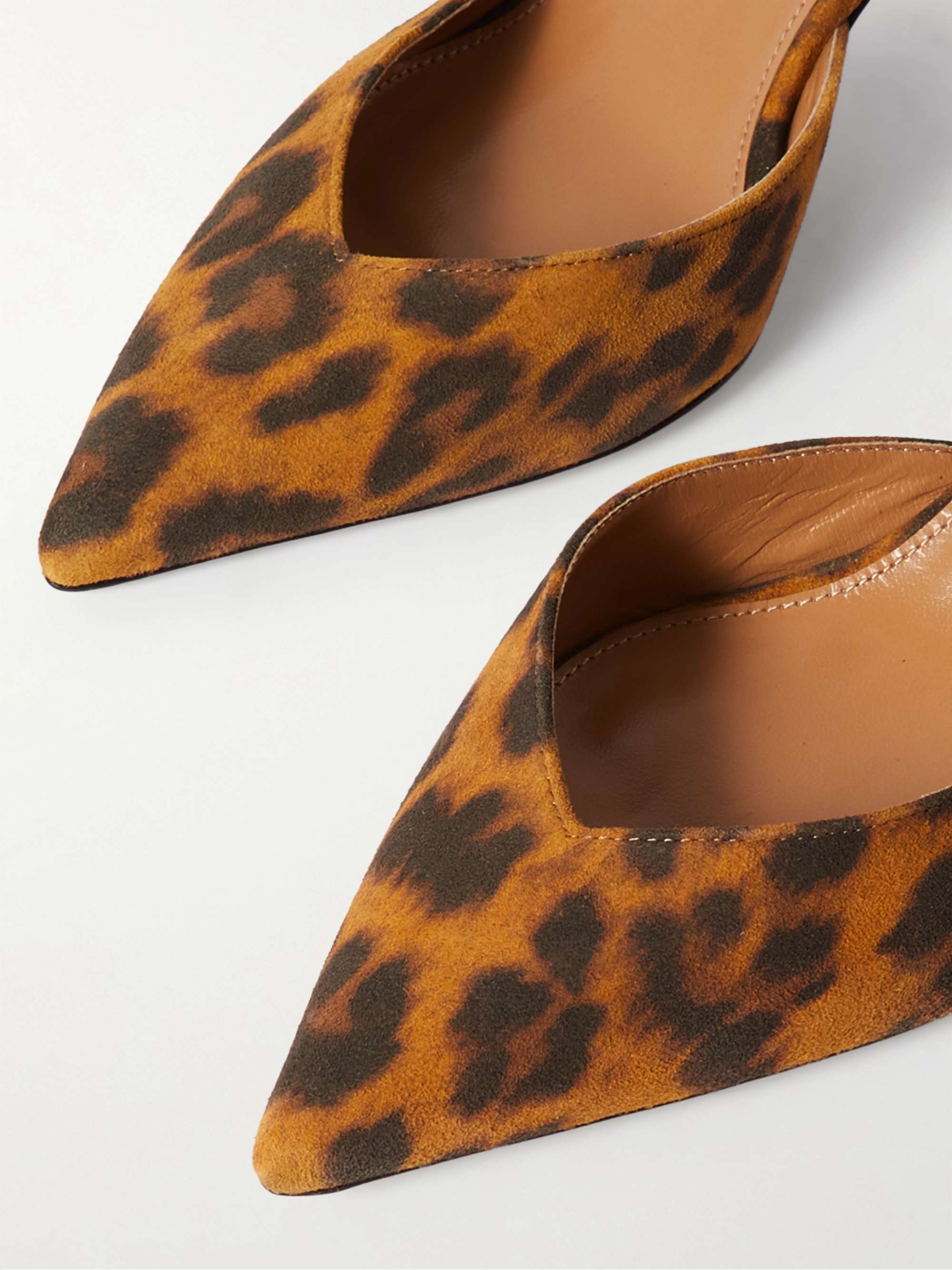 AQUAZZURA Beyond leather-trimmed leopard-print suede pumps