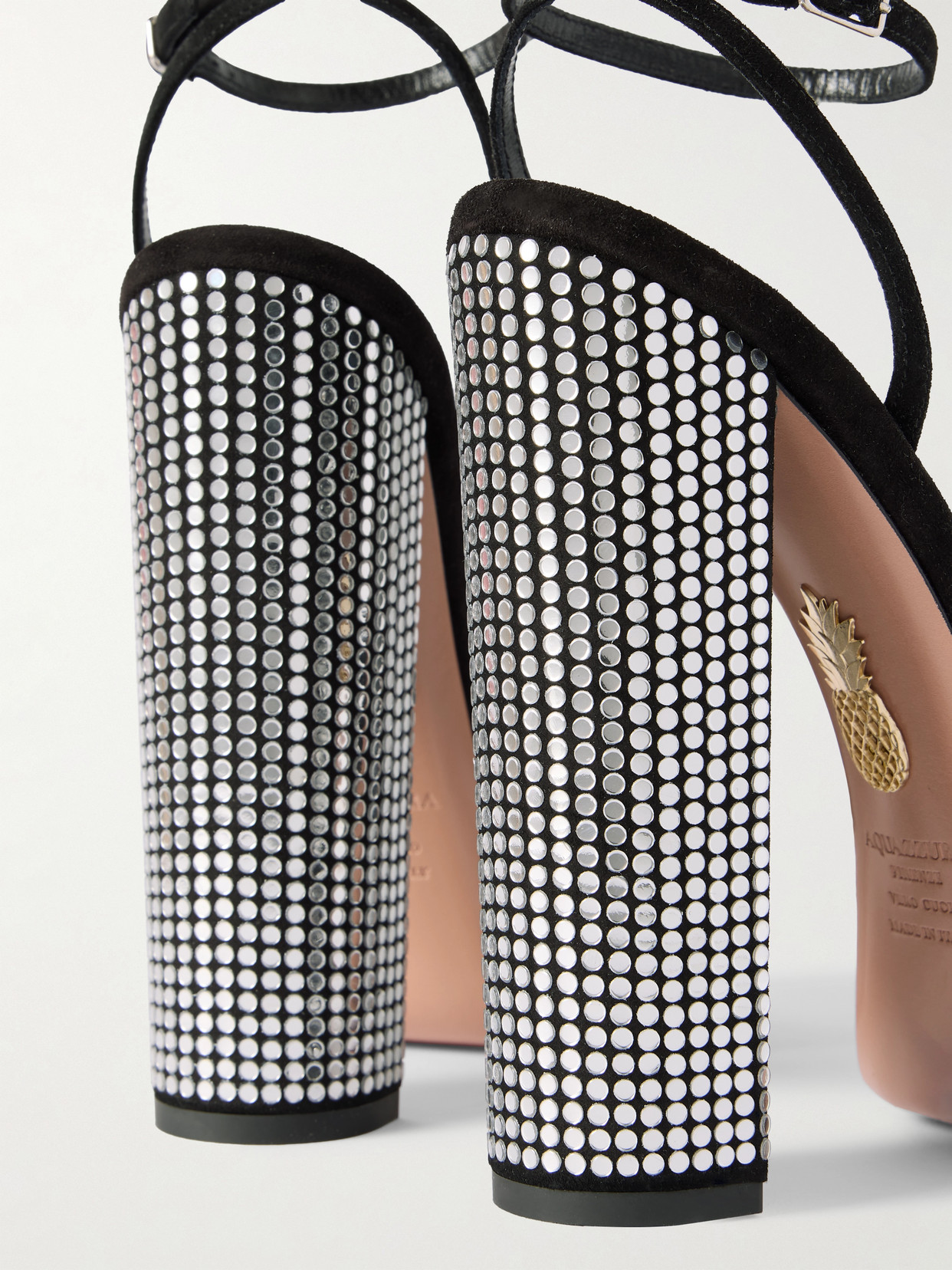 Aquazzura Night Fever 140 Suede Platform Sandals In Black