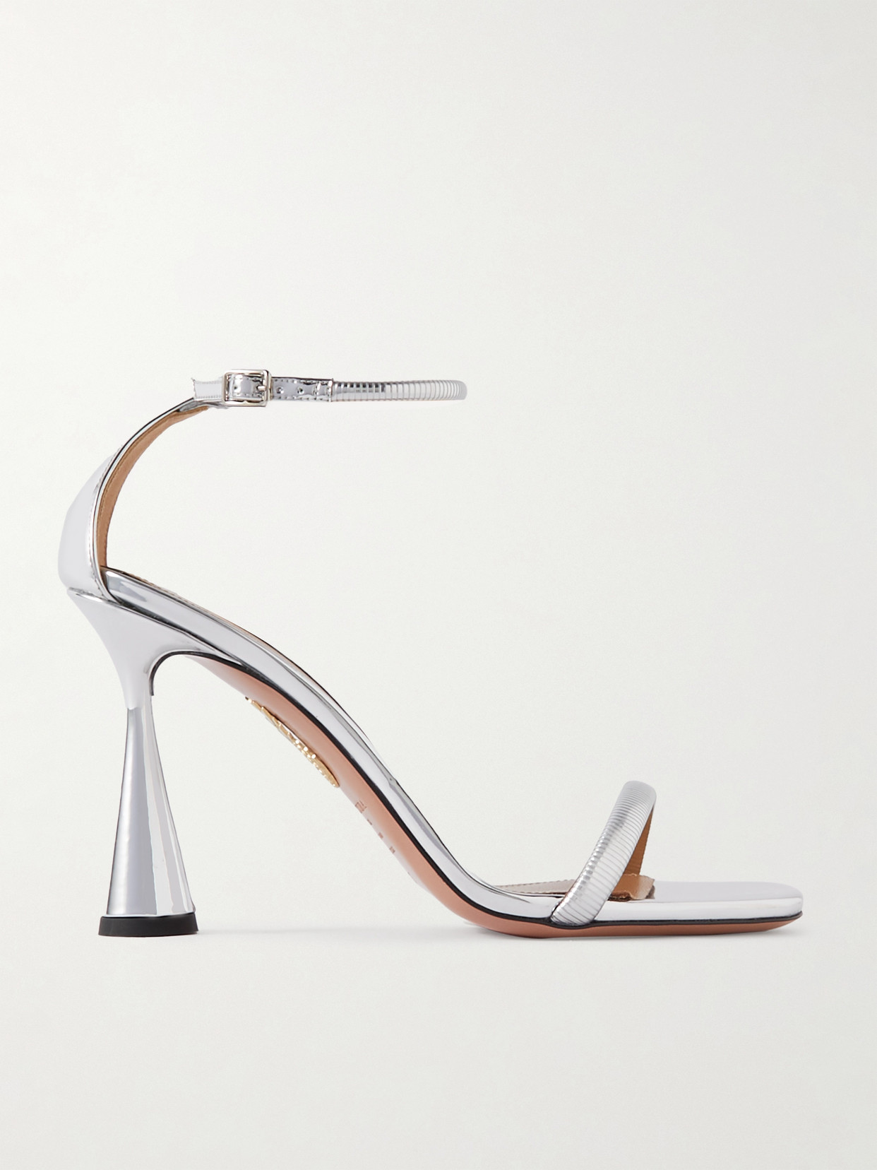 Aquazzura - Hot 95 Metallic Faux Leather Sandals - Silver