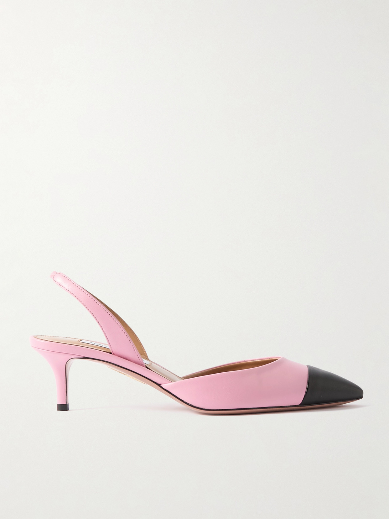 Aquazzura - Milanese 50 Leather Slingback Pumps - Pink