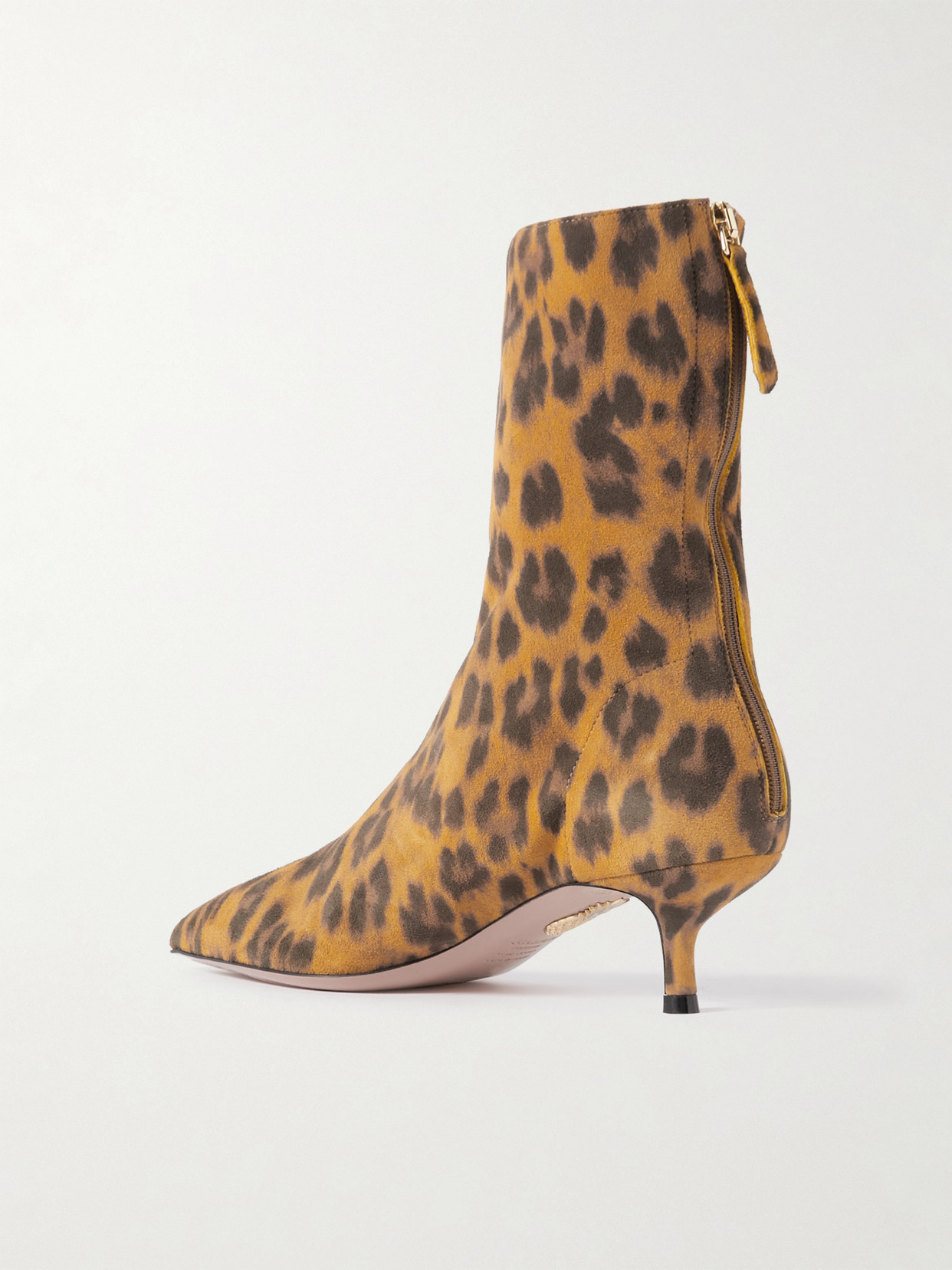 Shop Aquazzura Montmartre 50 Leopard-print Suede Ankle Boots In Animal Print