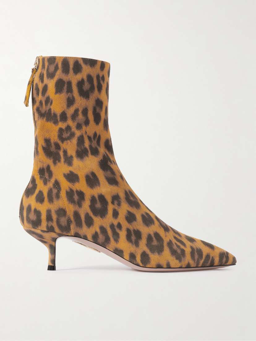 Aquazzura Montmartre 50 Leopard-print Suede Ankle Boots