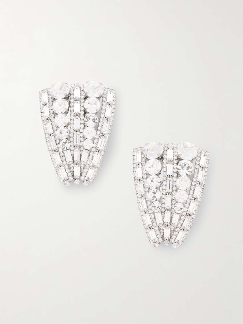 Alessandra Rich tone Crystal Clip Earrings