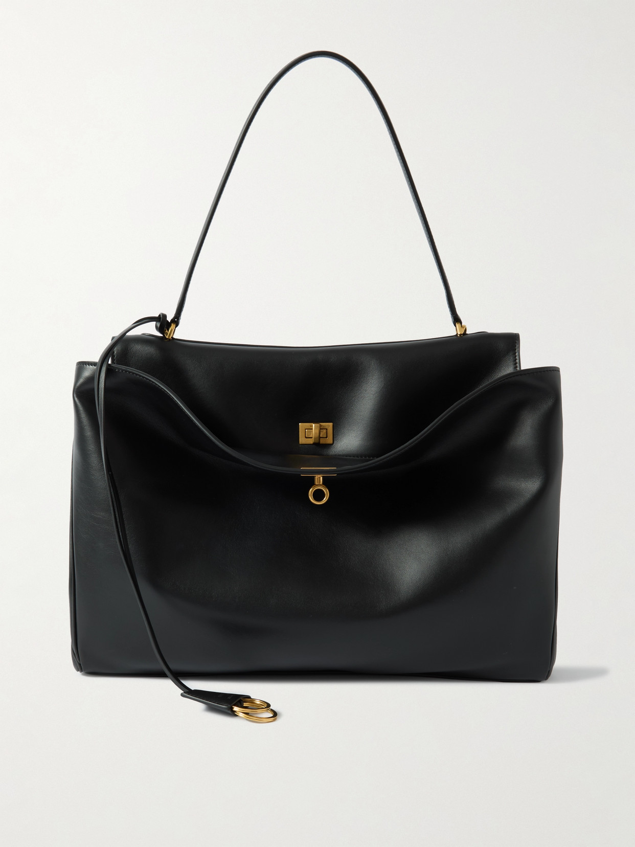 Balenciaga Rodeo Leather Tote In Black