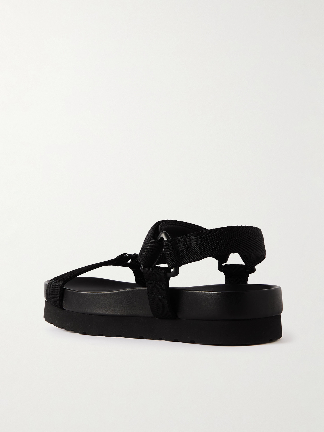Bottega Veneta Logo-appliquéd Webbing Sandals In Black