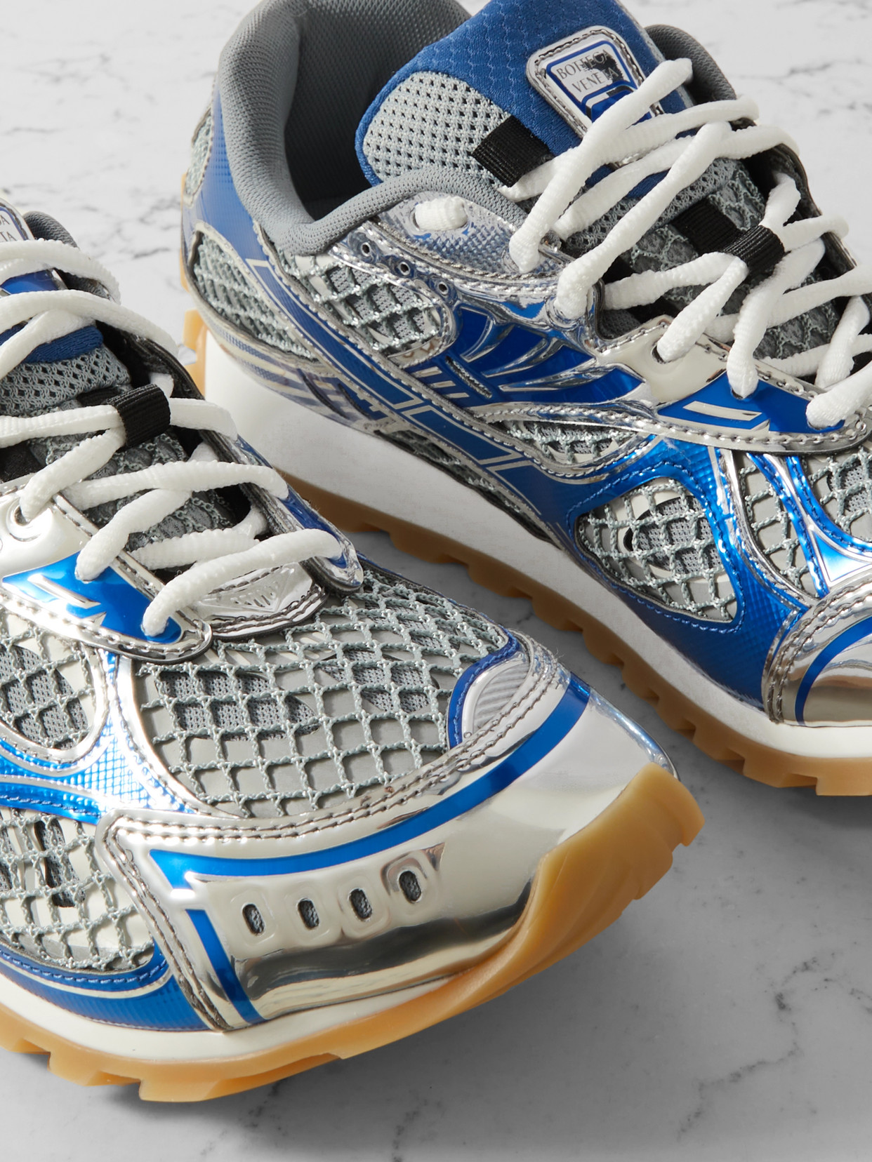 Orbit Metallic Rubber, Mesh And Fishnet Sneakers