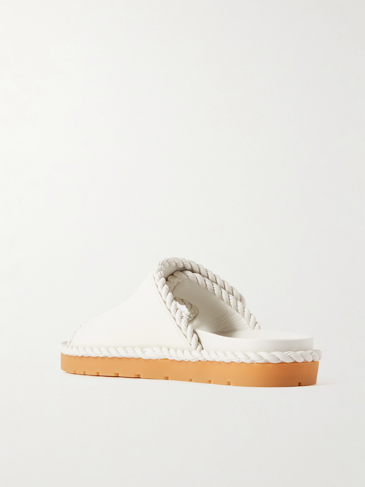 Shop Bottega Veneta Jack Braided Leather Slides In Neutrals